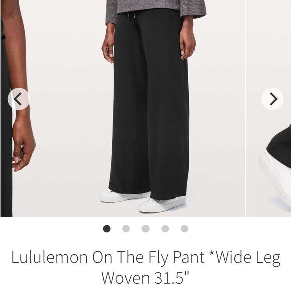 lululemon On the Fly Black Wide Leg Pants size 10 - Picture 1 of 4